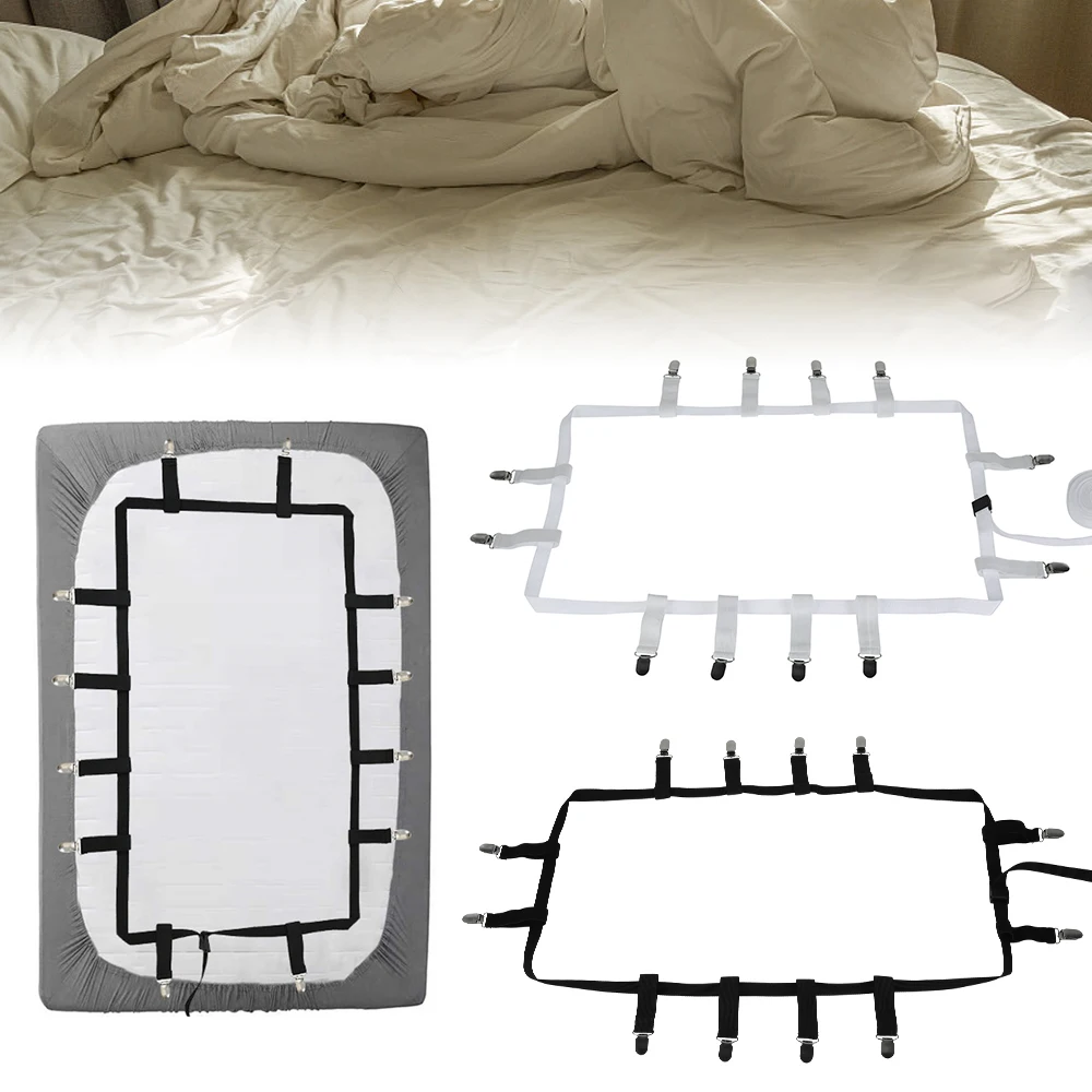 

1set Elastic Bed Sheet Grippers Fastener Mattress Cover Blankets Holder Adjustable Bed Suspenders Sheet Fastener Straps Clippers