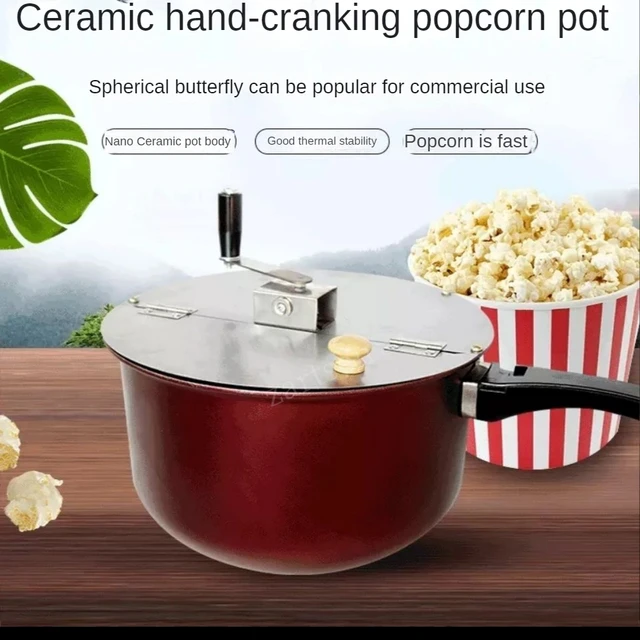 Commercial American style popcorn Making Machine automatic hot oil popcorn  maker stainless steel non-stick pot Popcorn gas type - AliExpress