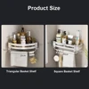 Bathroom Shelf No Drill Wall Mounted Shampoo Bottle Shower Corner Rack Toilet Storage Rack Aluminum Bathroom Kitchen Accessories 6