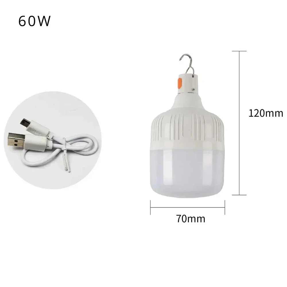 Portable USB Charging LED Camping Light Multifunctional Outdoor Emergency Suspension Tent Light Hiking Picnic Night Lighting