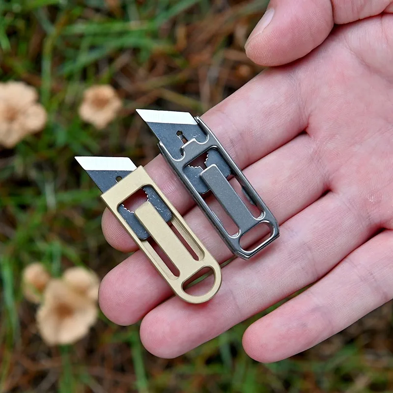 U-disk Mini Brass Knife Portable Open Express Unboxing Artifact EDC Keychain Pendant Self-defense Emergency | Дом и сад