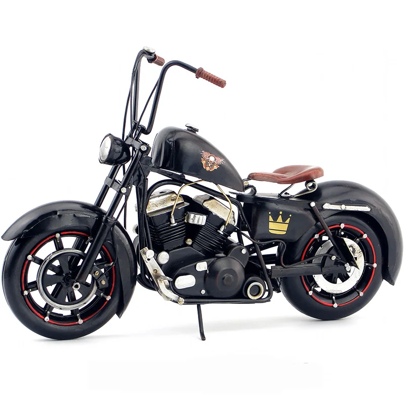 

Металлическая модель мотоцикла длиной 31 см, игрушки для взрослых, автомобили, коллекция ностальгии, классика, статический дисплей, настольное украшение, подарки, сувенир