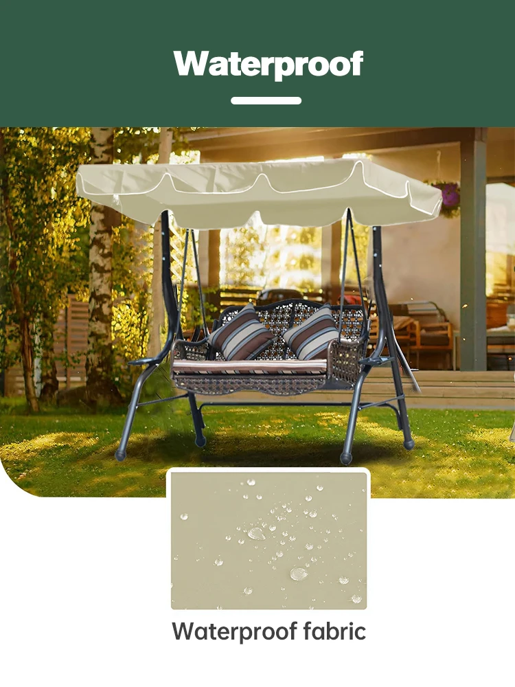 

Swing Chair Cover Playground Swing Chair Top Cover Back-Garden Hammock Cover Waterproof&rainproof Sunshade Canopy Outdoor Tools