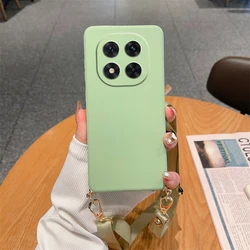 Liquid Silicone Crossbody Lanyard Case with Necklace Strap for Redmi Note13pro Plus (YTBGS Green)