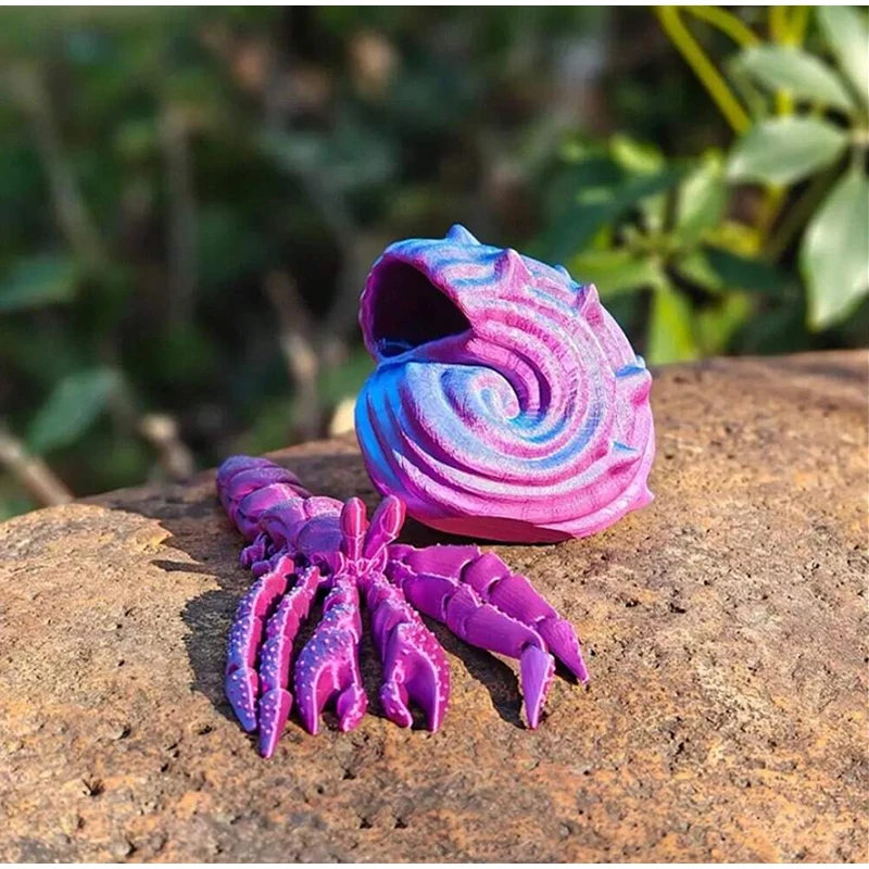 Description Picture 2 of item3D Printed Hermit Crab Detachable Telescopic Joints Movable Model Ornaments Creative Fun Children Gifts Desktop Decoration