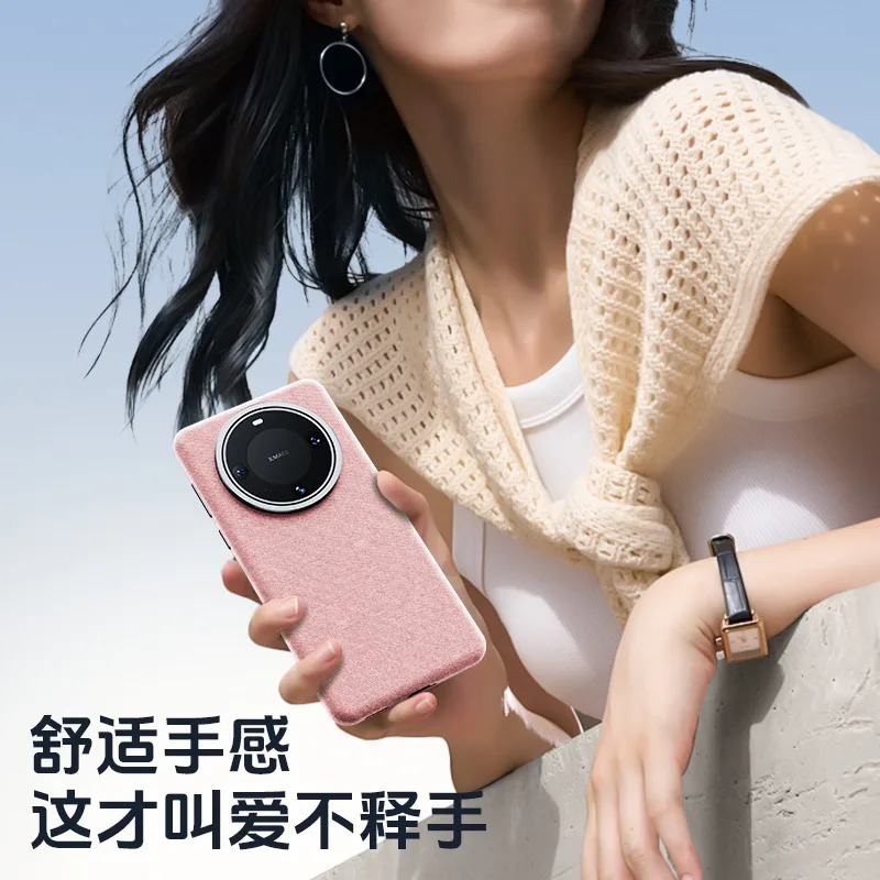 Luxury Linen Leather Magnetic Shockproof Cover with Metal Lens Protection