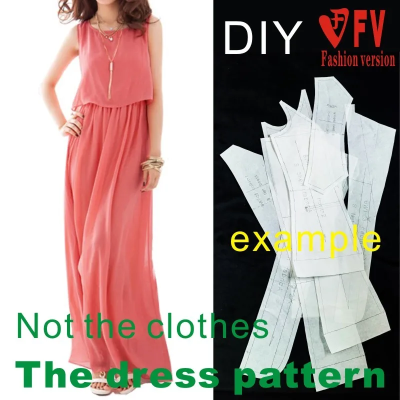 Dresses Sewing Pattern Template Cutting drawing Clothing DIY ((Not selling clothes)) BLQ-192