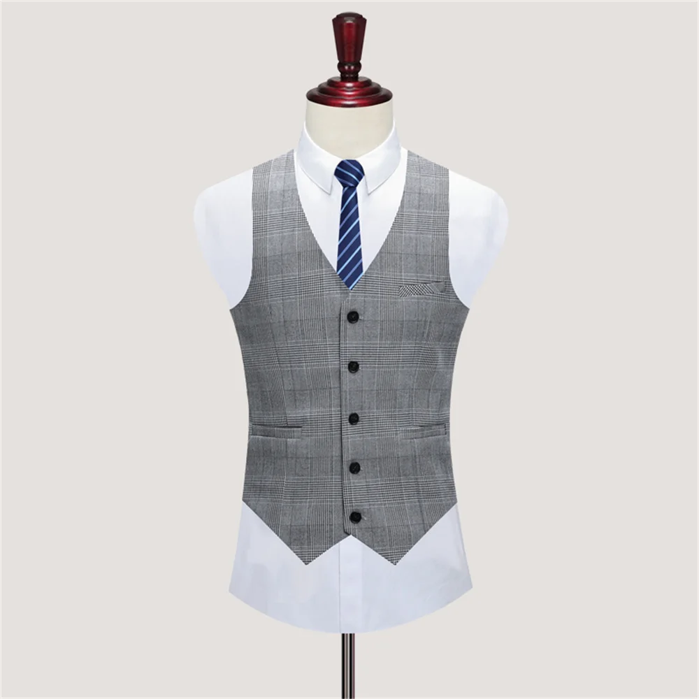 Elegant Male Suit 2023 New in Luxury Retro Classic Plaid Houndstooth Mens Formal Office Business Suit Groom Wedding Party Suits
