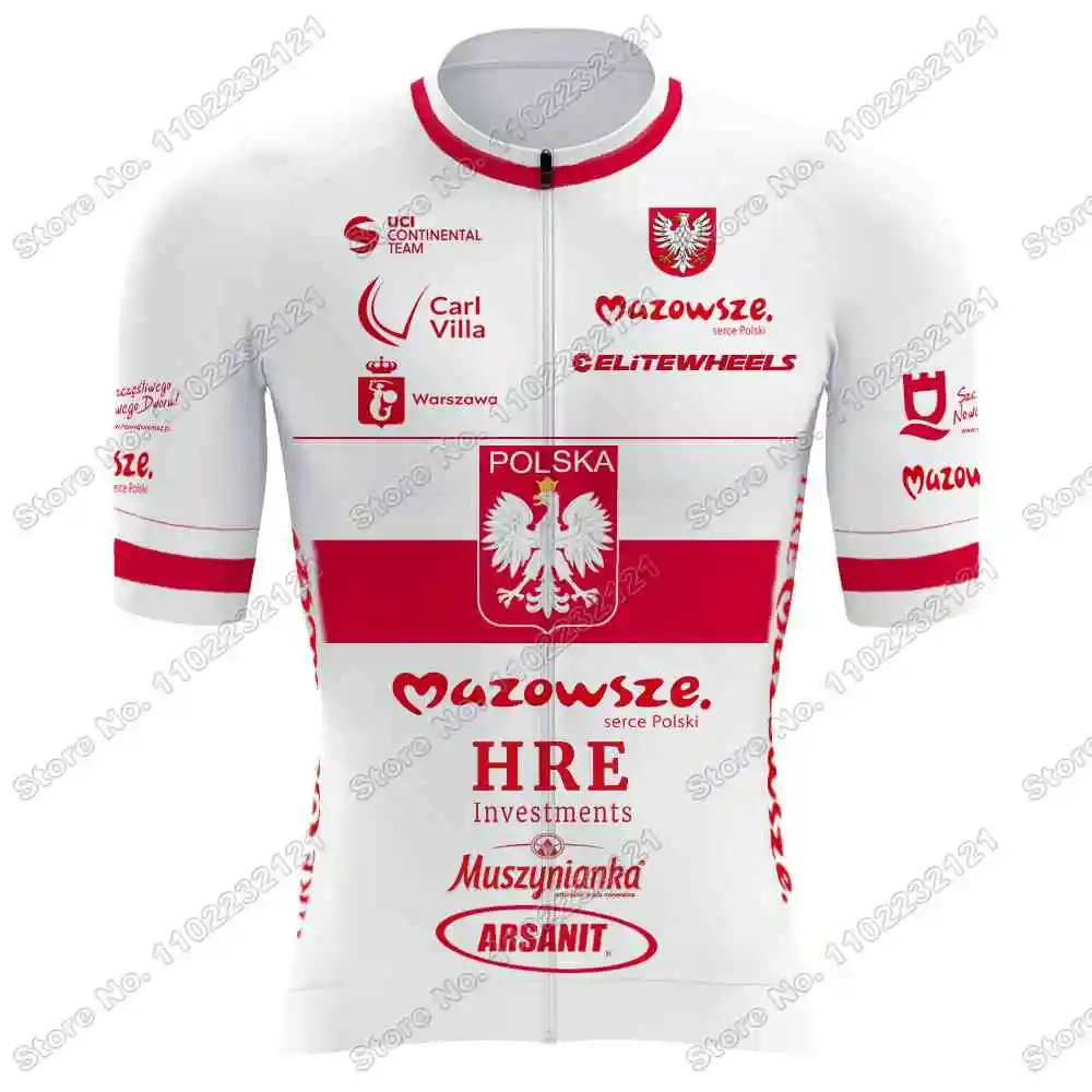 Team HRE Mazowsze Serce Polski Cycling Jersey Poland Champion Set Men Cycling Clothing Road Bike Shirts Suit Bicycle Pants cycling jersey cycling shirt cycling suit cycling jersey set