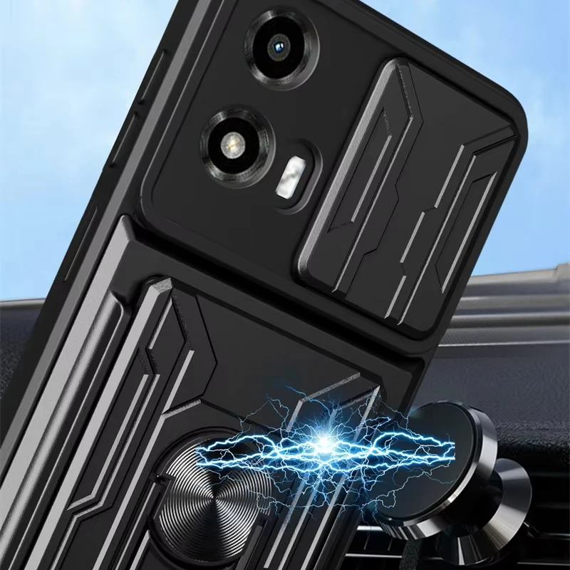 Heavy Duty Armor Case with Card Holder Slot Cover