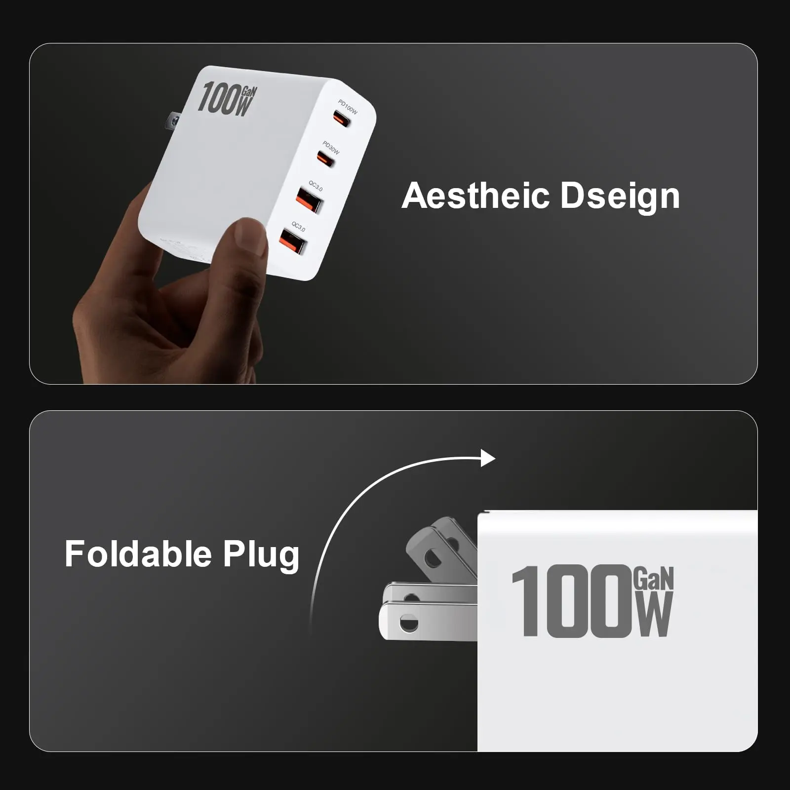 RCSTQ Drone power adapter 100W charger 4 ports QC3.0 Port Fast Charger for DJI Flip DJI NEO Air 3S Mini 4 Pro Drone Accessories