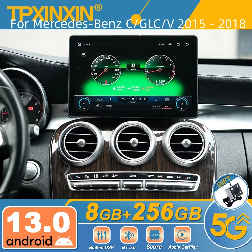 

Автомобильный радиоприемник для Mercedes-Benz C/GLC/V 2015 - 2018 Android 2Din стереоприемник Авторадио мультимедийный плеер GPS навигация головное устройство