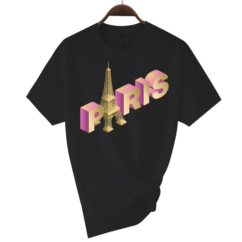 

Brand Oversized T Shirts Men Hip Hop Vintage Paris Print Punk Rock Gothic Tshirt Streetwear Tees Summer Harajuku Casual T-Shirts