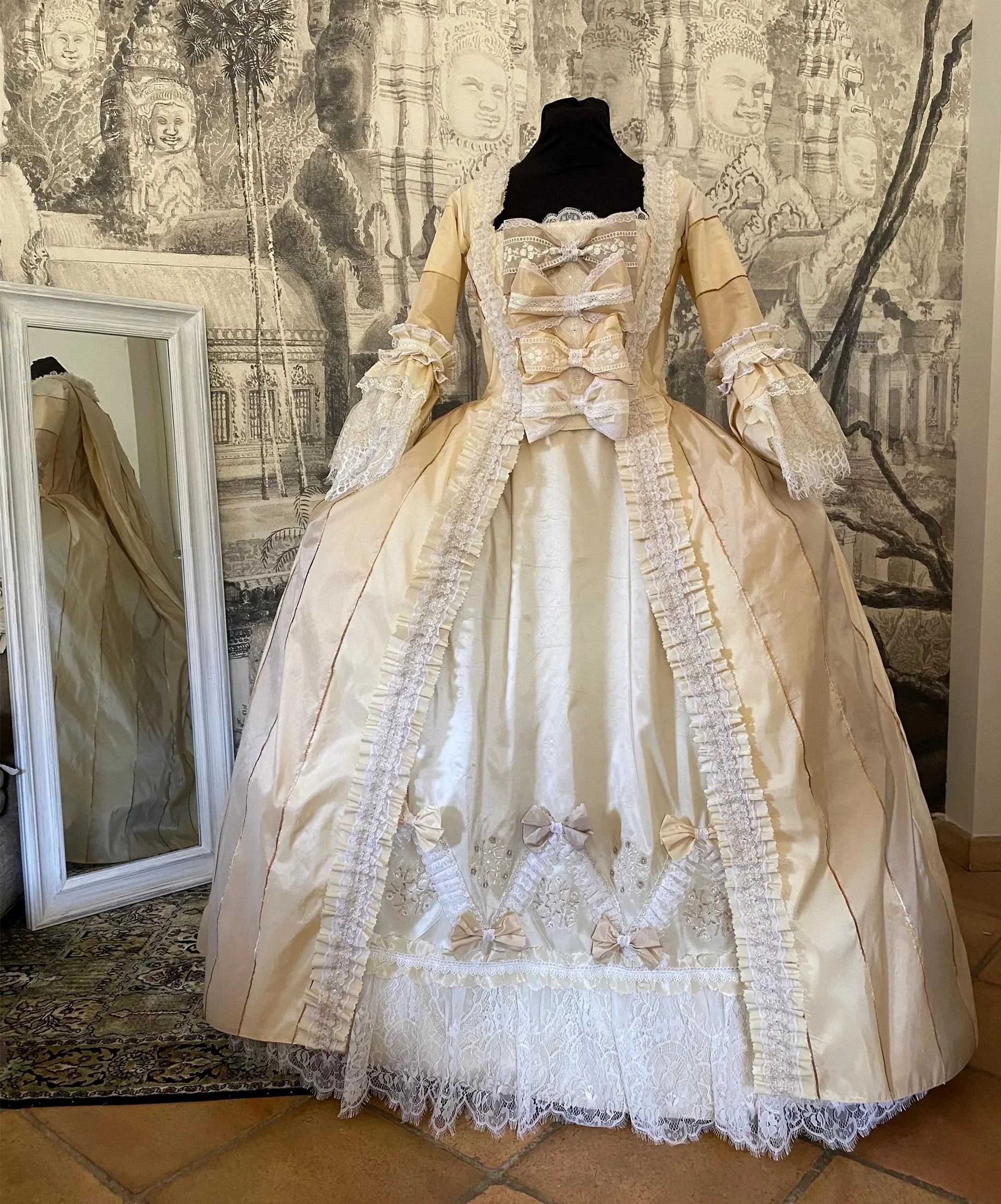 Women Robe A La Francaise Rococo Baroque Court Gown Marie