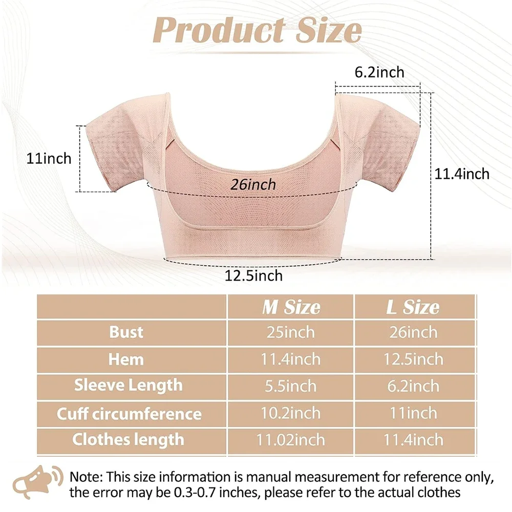 Underarm Sweat Pads 1PC T-shirt Sweat Pads Underarm Sweat Vest Armpit Perspiration Guards Proof Shirt Washable Protector Women Girls
