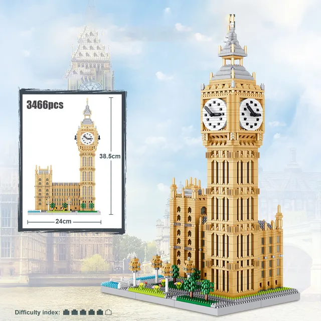 World Architecture Building Blocks Famous City Diamond Bricks Louvre Big Ben Colosseum Models Bricks Educational Toys Gifts 2
