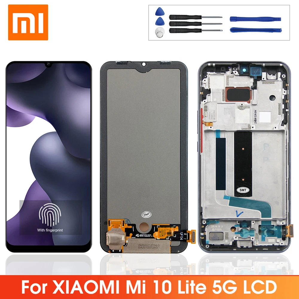 

6.57" Original Mi 10 Lite Display Replacement, For Xiaomi Mi 10 Lite 5G M2002J9G LCD Display Touch Screen Digitizer Assembly