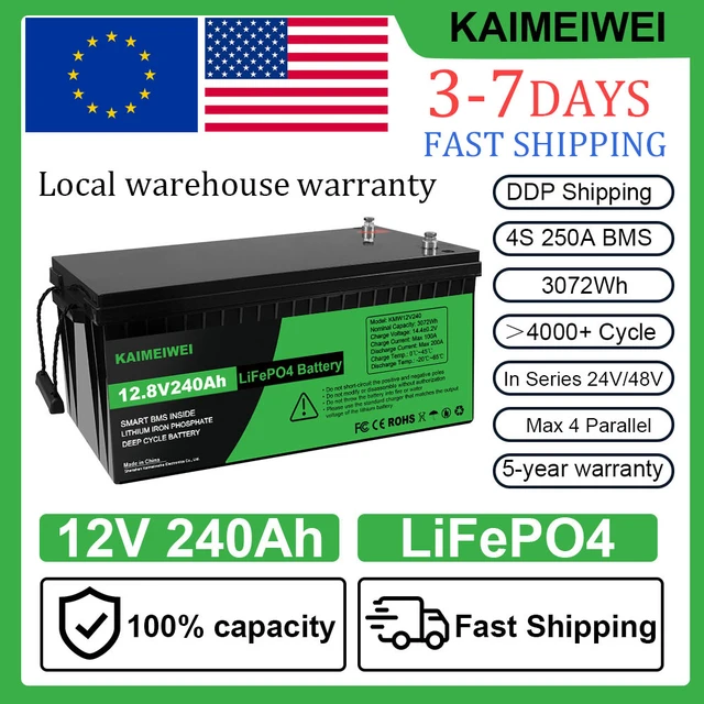 Batería LiFePO4 de 24 V y 120 Ah de ciclo profundo, batería recargable de  litio y fosfato de hierro BMS integrada protege la carga y descarga de alto