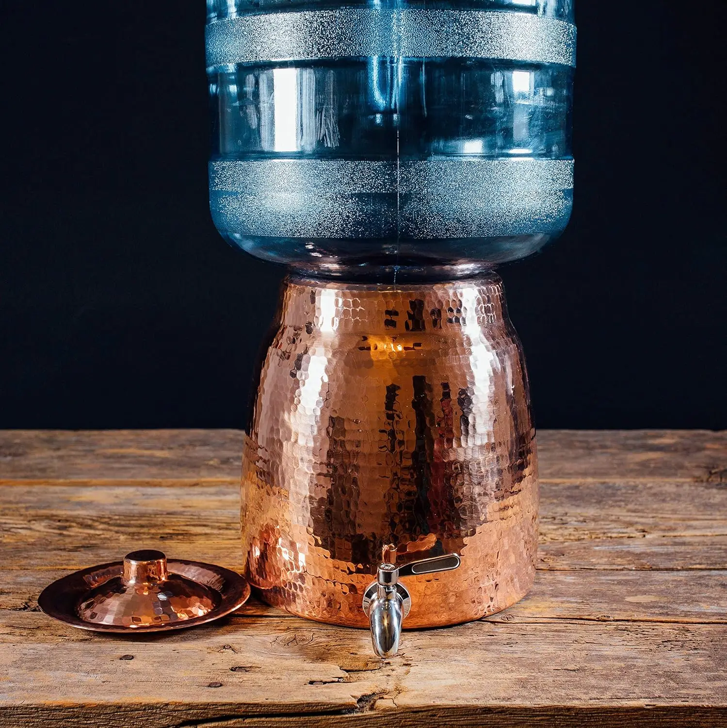 r Dispenser | 100% Pure Copper, Heavy Gauge, Hand Hammered | 2+ Gallons Capacity, Holds 2 - 5 Gallon 2