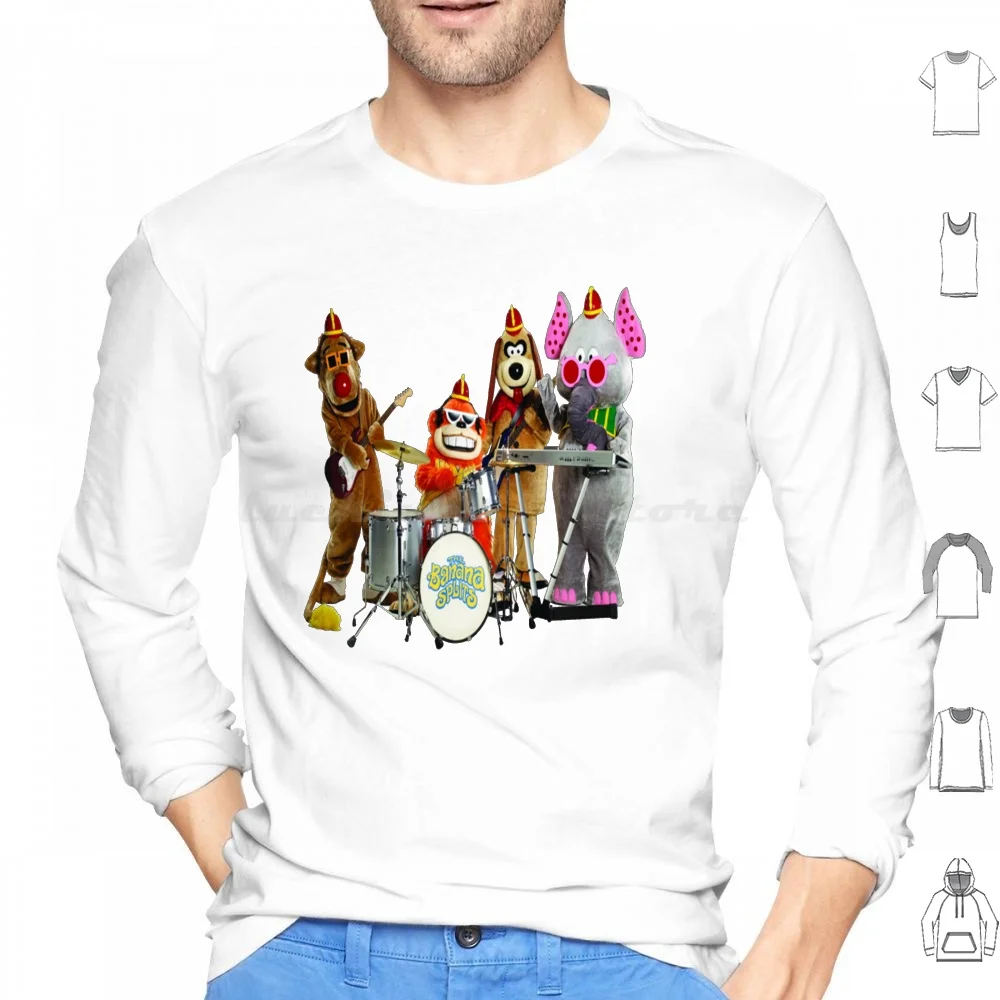 La Banana Divide Felpe Con Cappuccio Manica Lunga La Banana Divide Cartoon 1960S 60S Feagle Drooper Snort Band Bana Banana Split