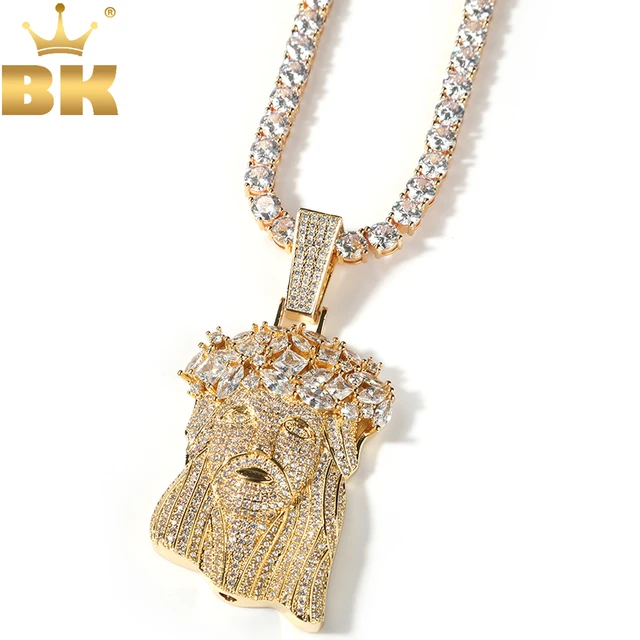 Plated Iced Out Big Jesus Piece Pendant Necklace Chain For Women Hip Hop  Big Iced Out Pendant Stainless Steel Necklace For Men - AliExpress