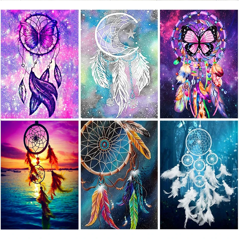 Description Picture 4 of itemDIY Diamond Embroidery Dream Catcher Colorful Butterfly Feathers Diamond Painting Full Drill Kit Rhinestone Pictures Decor Home