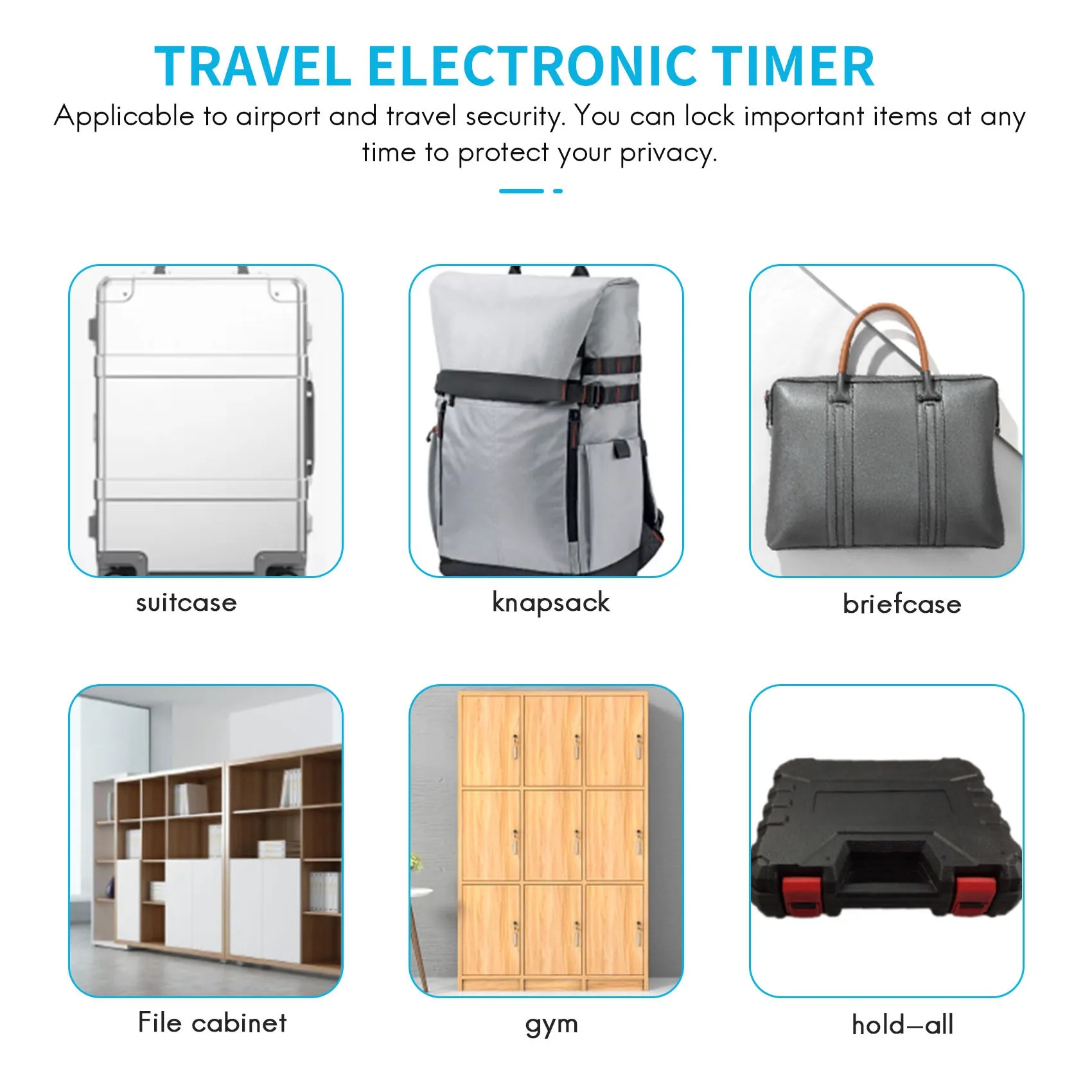 Smart Time Lock LCD Display Time Lock USB Rechargeable Temporary Timer Padlock Travel Electronic Timer Black smart time lock