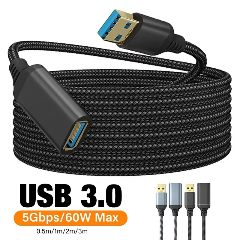 Durable Nylon Braided High-Speed USB 3.0 Extension Cable