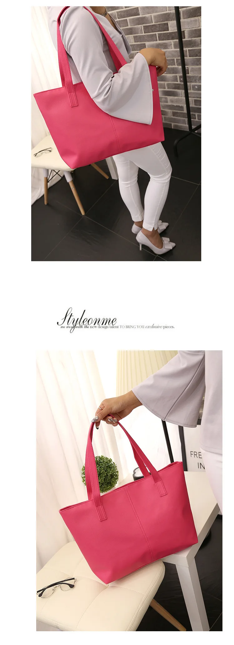 PU-Leder-Einkaufstasche für Frauen, Arbeit, Damen-Schultertaschen aus Leder, Geldbörsen, Schulranzen, Handtaschen mit Laptopfach – Detail 5