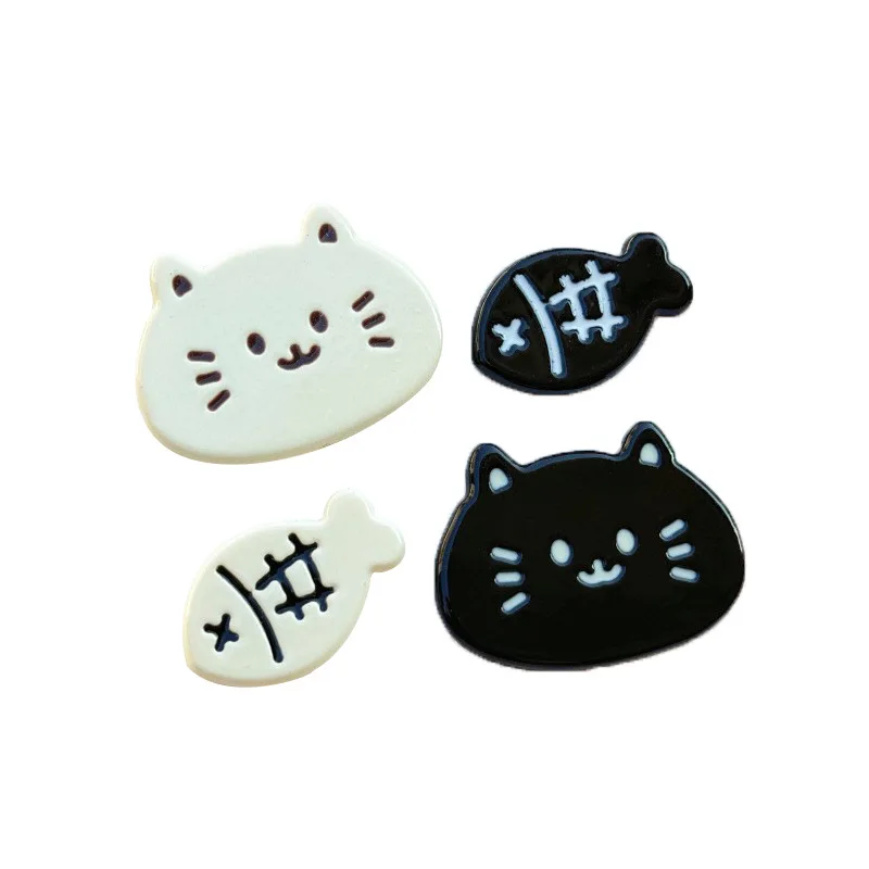 10개 고양이 모양 아크릴 DIY 쥬얼리 액세서리 휴대폰 케이스 참 장식 레진 플랫백 카보숑 스크랩북 공예 재료