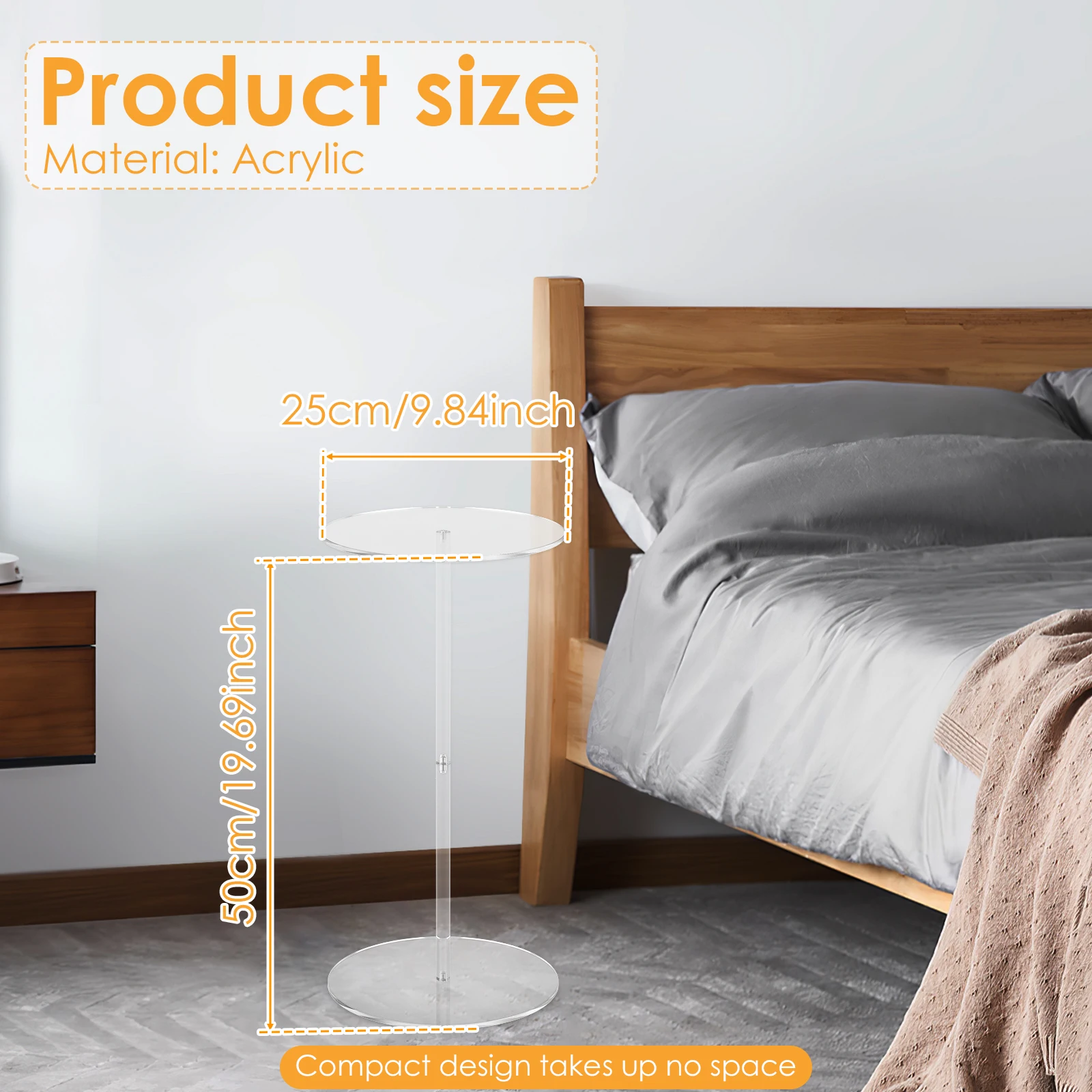 طاولة شاي أكريليك فاخرة مستديرة