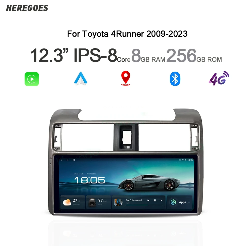 Carplay android 14 auto dvd player navigation gps radio dsp wifi 8gb bluetooth multimedia für toyota 4runner 4runner 2016-2019