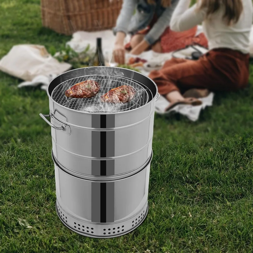 Vertical Charcoal Smoker Barrel Grill 5