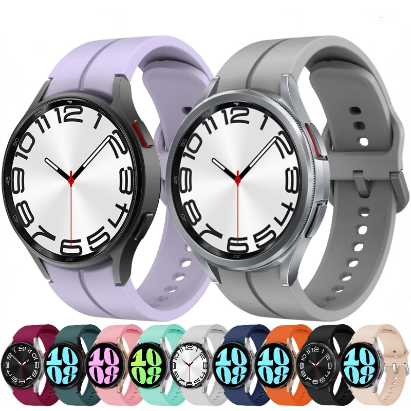 

Ремешок силиконовый для Samsung Galaxy 6/5/4/5 Pro 44/40 мм 45 мм, браслет для Galaxy Watch 6/4 Classic 47 мм 43 мм 46 мм 42 мм