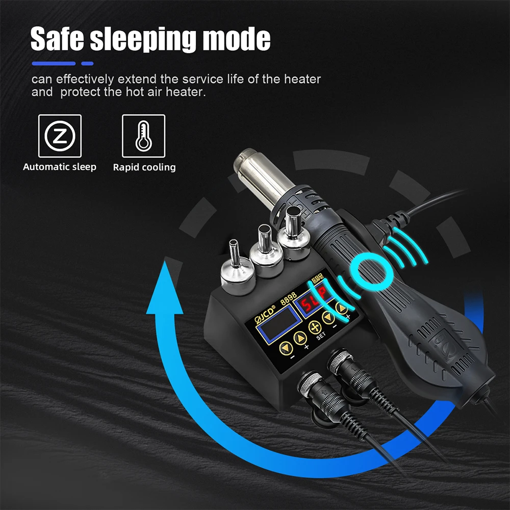 2 in 1 750W Soldering Station soldering station soldering tool LCD Digital display Rework Welding Station for cell-phone BGA SMD IC Repair Solder tools 8898