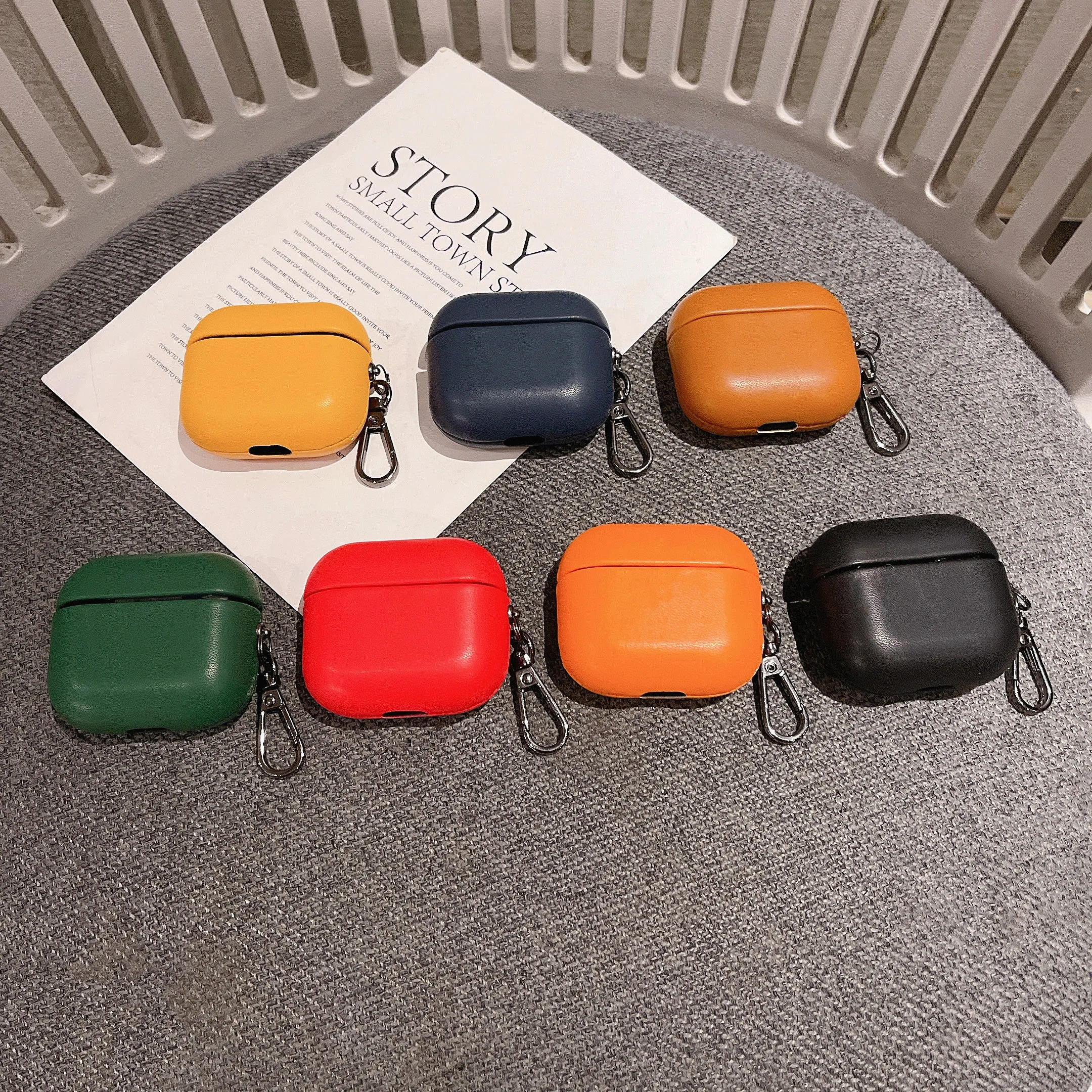 

Leather Hard Plastic Cover for AirPods Pro 2, Case Headphone