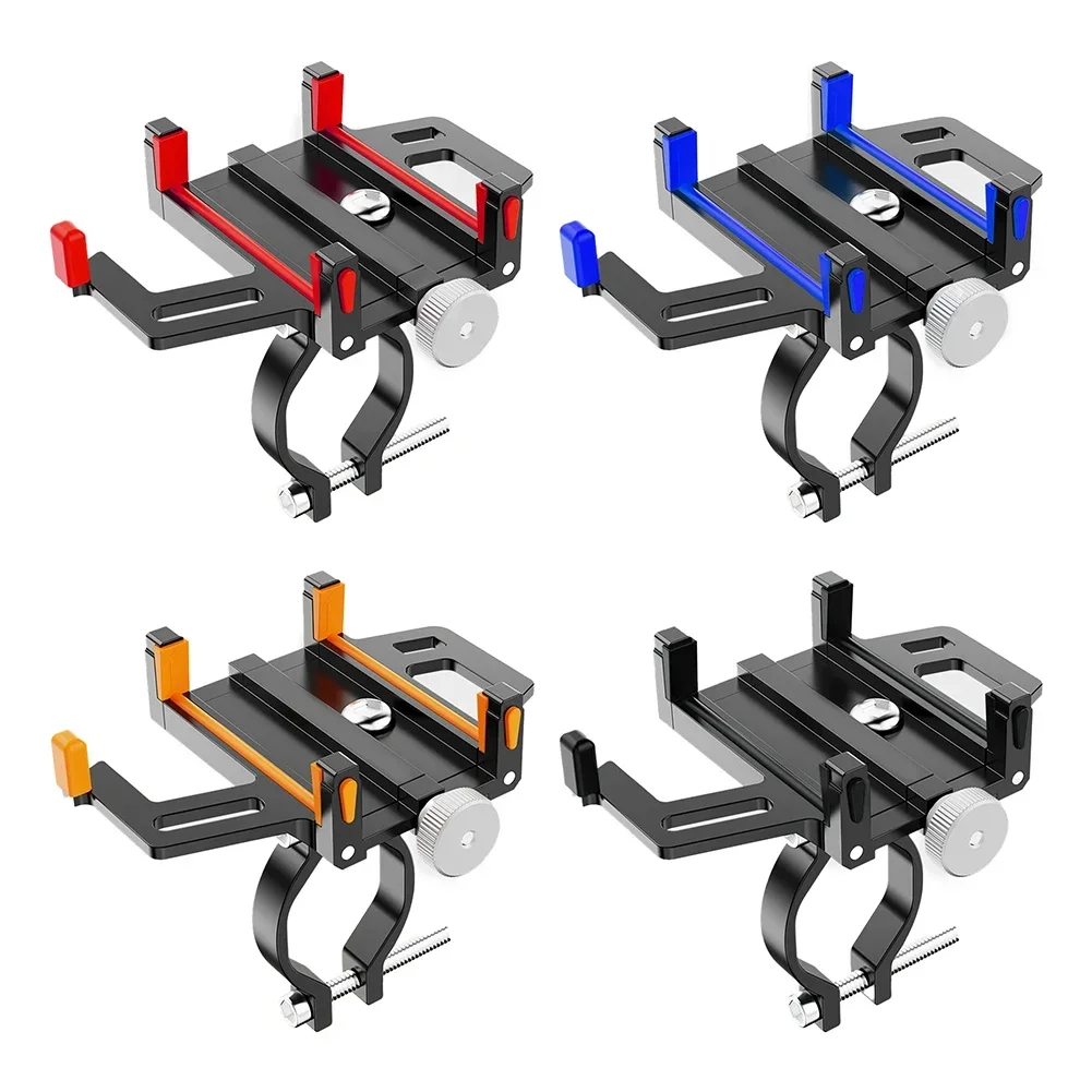 Bicycle Phone Holder Motorcycle Phone Holder Shockproof Quick Disassembly Blue Red Black Orange Easy Installation Cycling Parts