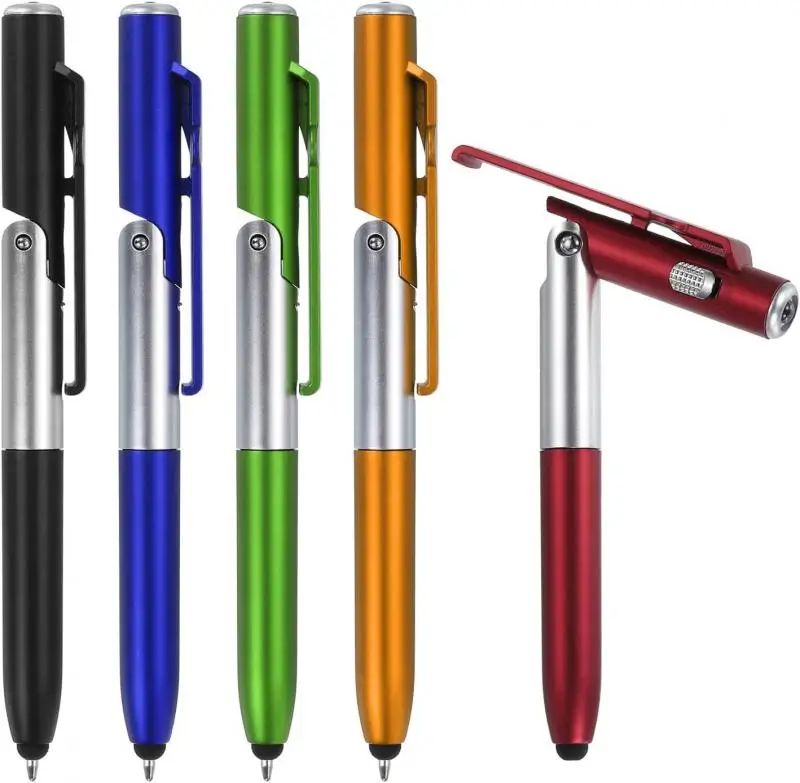 Ballpoint Pen Multi-function Four In One Folding Lamp Advertising Gift Mobile Phone Holder LED Capacitor ballpoint pen multifunction ballpoint pen multifunctional pen ball point pen