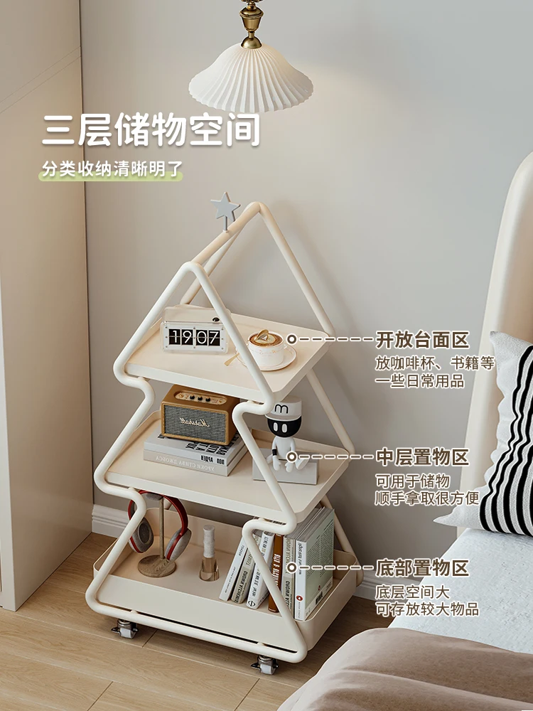 /Bedside table Children's small wrought iron shelf edge few