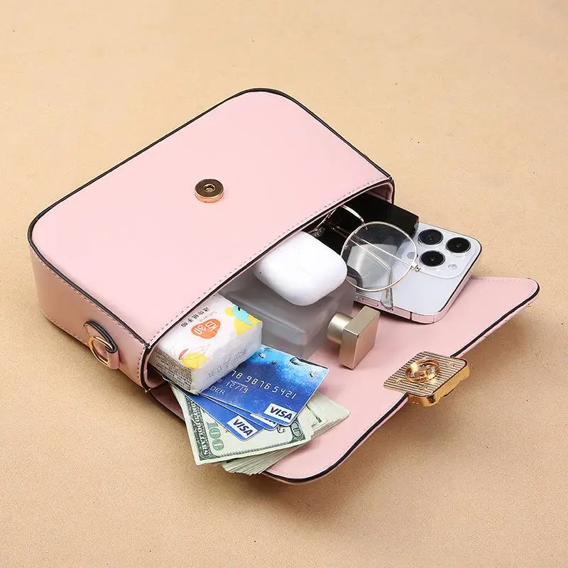 Versatile Square Bag Female Fashion Shoulder Bags Embroidery Mobile Phone Bag Lady Simple Crossbody Bag Small Commuting Bag