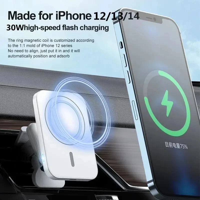 

15W Magnetic Car Wireless Chargers Car Air Vent Stand Phone Holder Fast Charging Station magnetic charger For iPhone 12 13 14