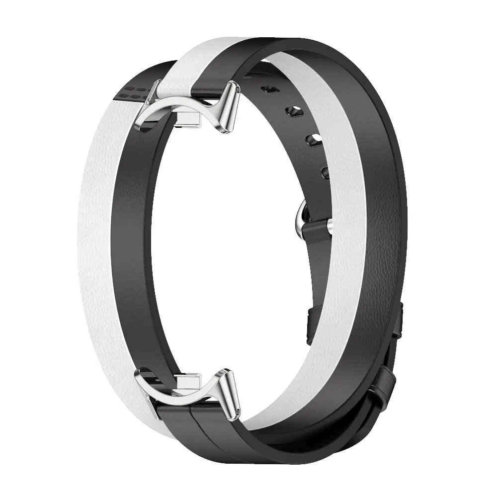 Elegant Leather Double-Loop Smart Watch Wristband Replacement Strap