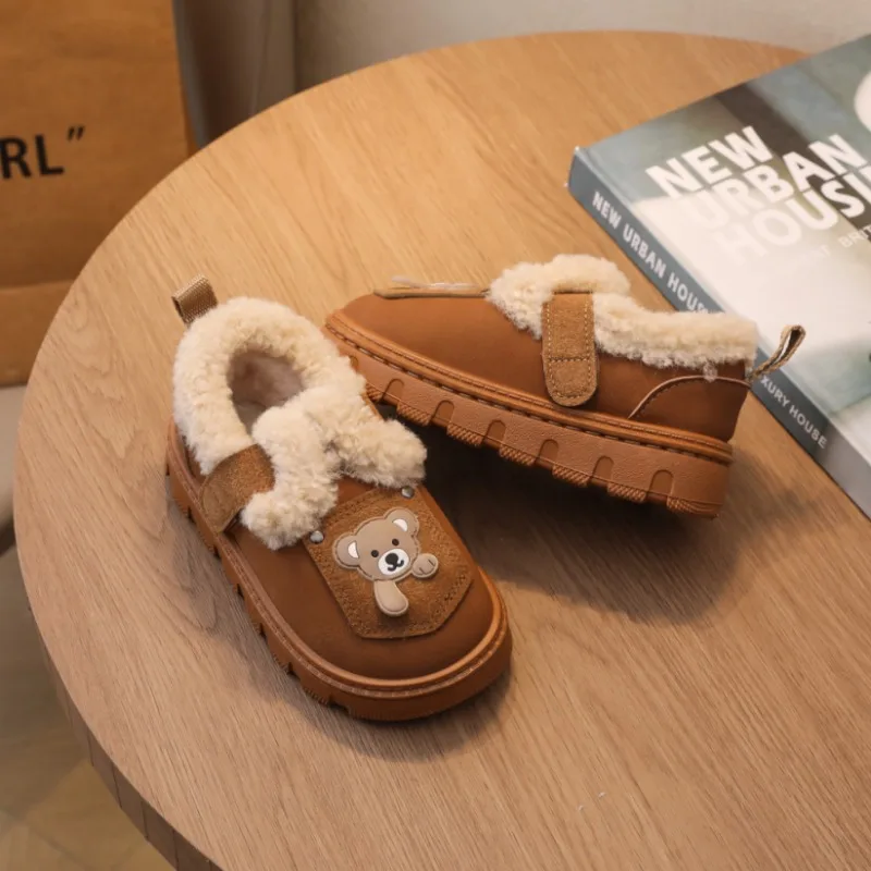 Warm Furry Cotton Kids Shoes for Winter