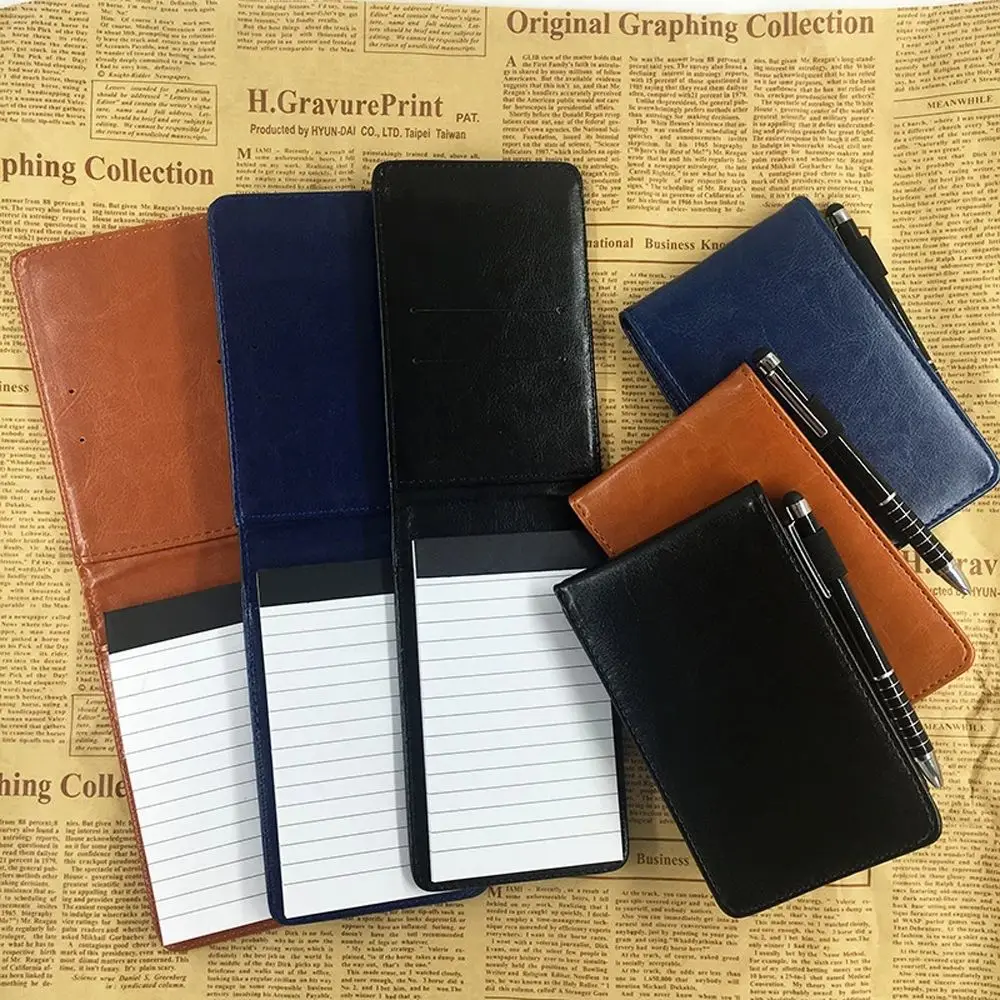 

A7 Notebook Small Notepad Note Book Leather Cover Business Diary Memos Office School Stationery Multifunction Pocket Planner