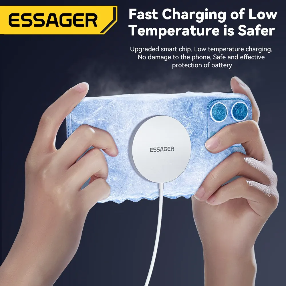 Essager 15w מטען אלחוטי צ 'י מגנטי טעינה מהירה עבור iPhone 14 13 12 pro מהיר pd עבור מתאם pad xiaomi