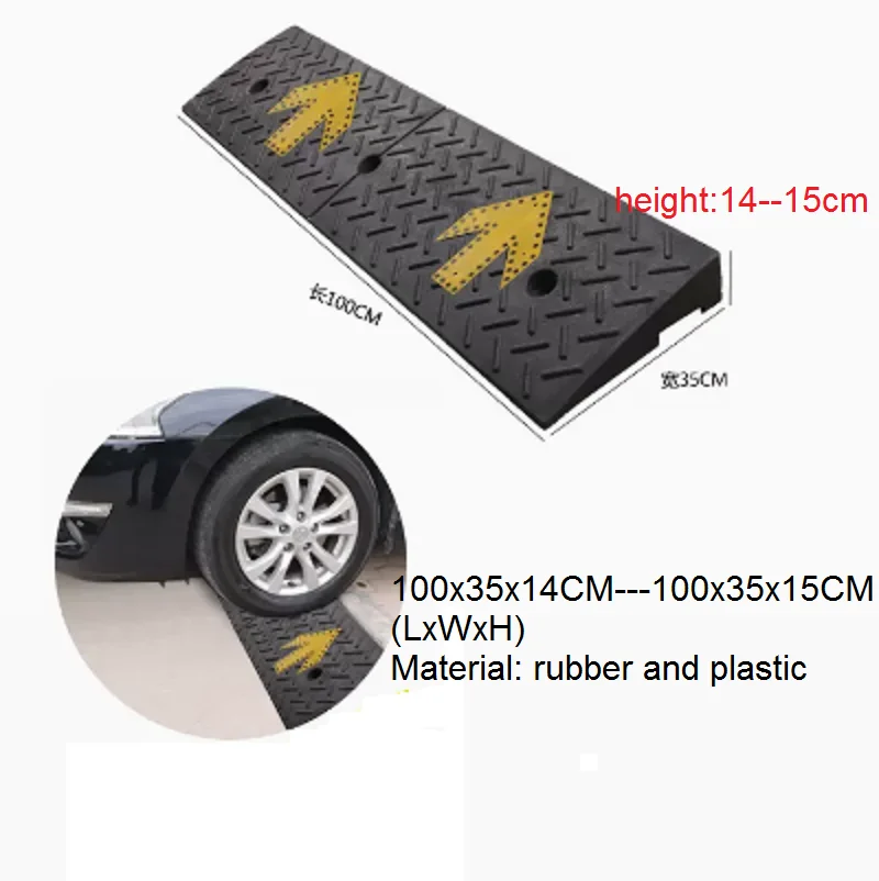 Gummi und Kunststoff Stufenpolster Rampe Bordstein Haushalt Auto Straßenschwelle Klettern Dreieckspolster Speed Bump Uphill Slope, entlang der Straße