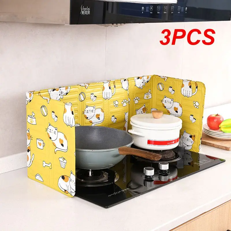 

3PCS Kitchen Gas Stove Baffle Plate Aluminum Foil Oil Splash Protective Screen For Fried Vegetable Cooking Kichen Accessories