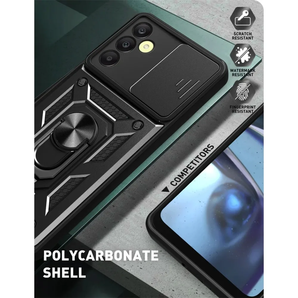 Shockproof Armor Case for Samsung Galaxy M35 A55 M55 M15 A15 A35 A05S A54 A25 A34 A24 A14 Ring Holder Slide Lens Protect Cover 5