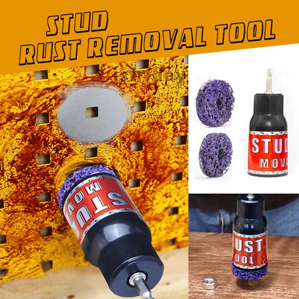 Stud Rust Removal Tool Bolt Derusting Wheel Hub Clean Surface Corrosion Debris Fit 1/2'' Impact Wrenches Descaling for Car Truck