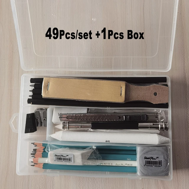 33pcs Drawing Sketching Pencil Set Artist Kit Includes Sketch Pad Graphite  Pencils Charcoal Stick Eraser Professional